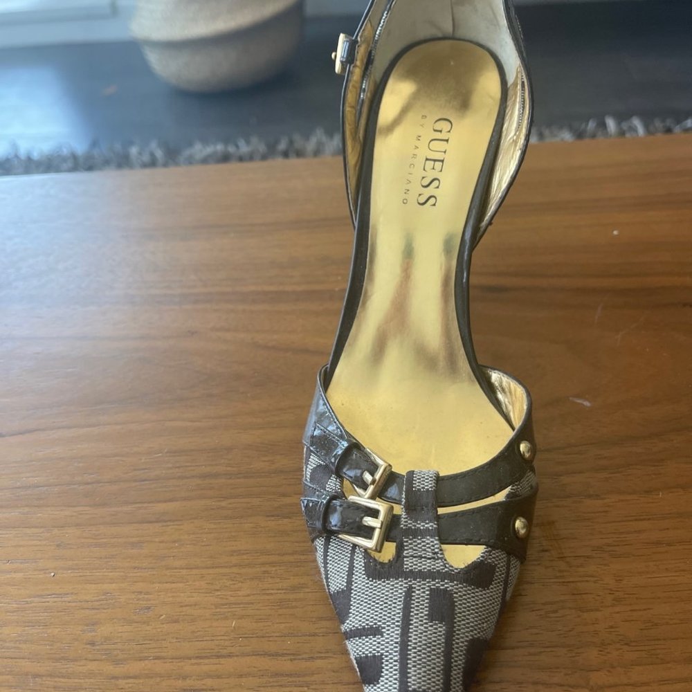 Guess by Marciano stiletto heels- brown print